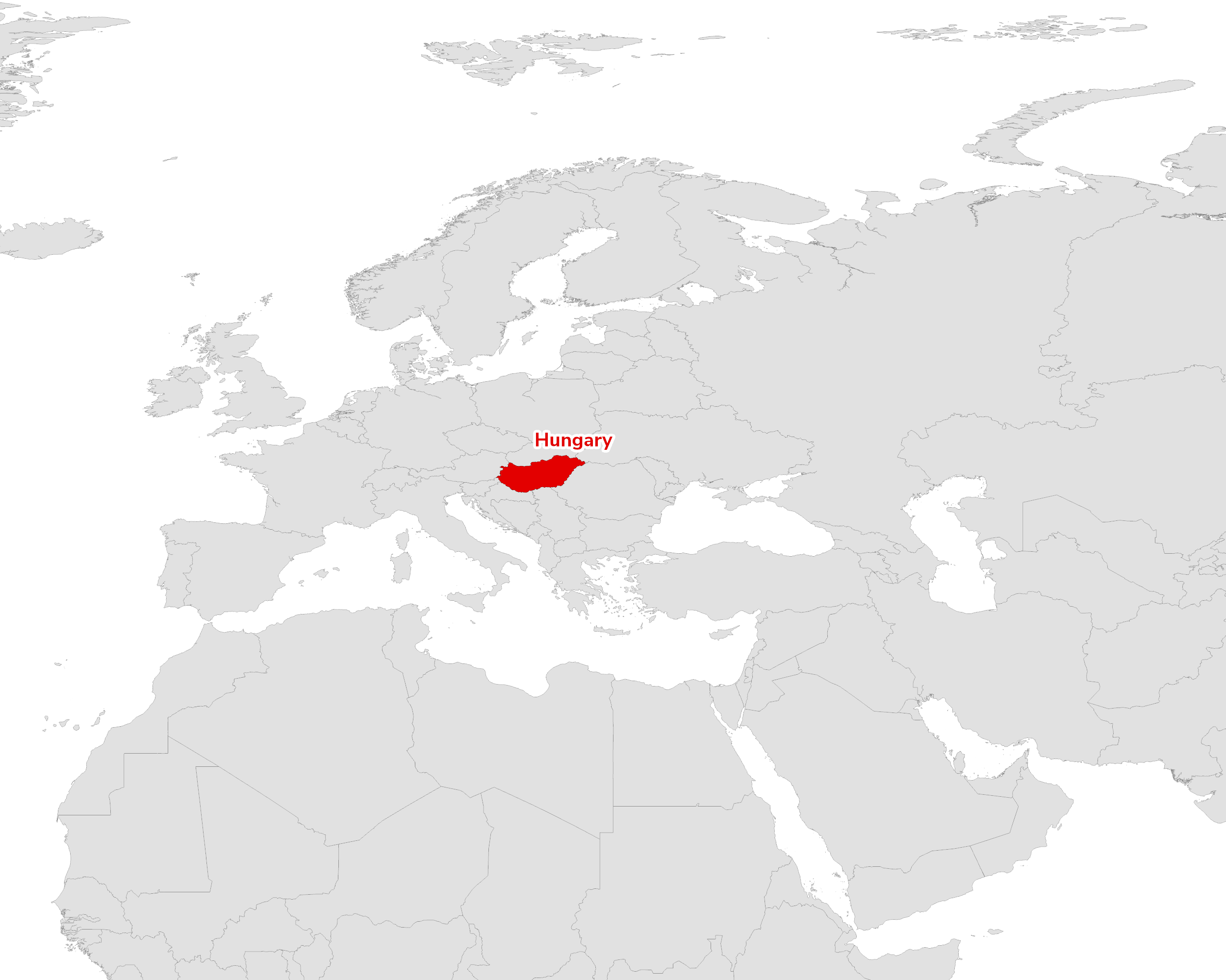 Regional map showing Hungary