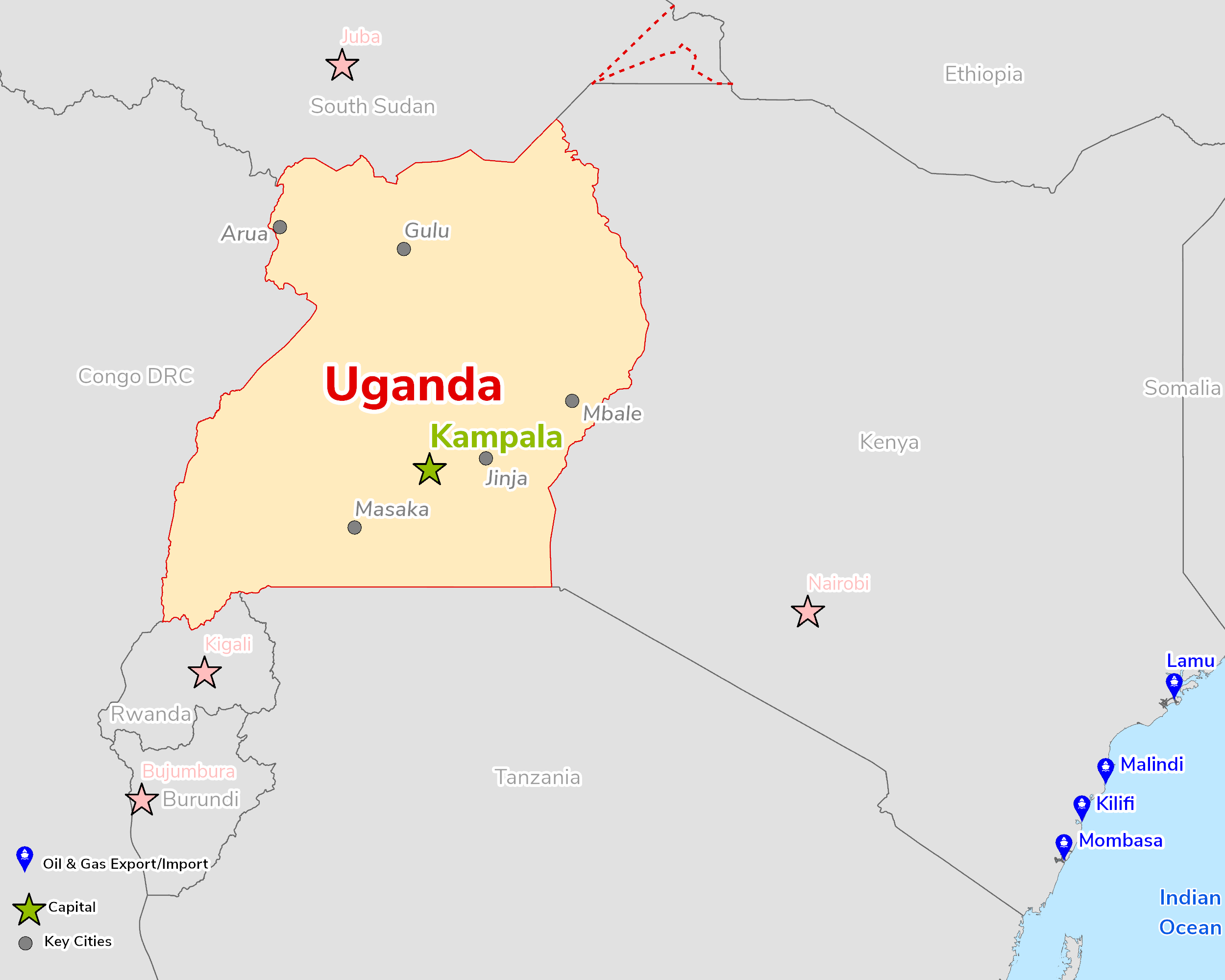 Map of Uganda