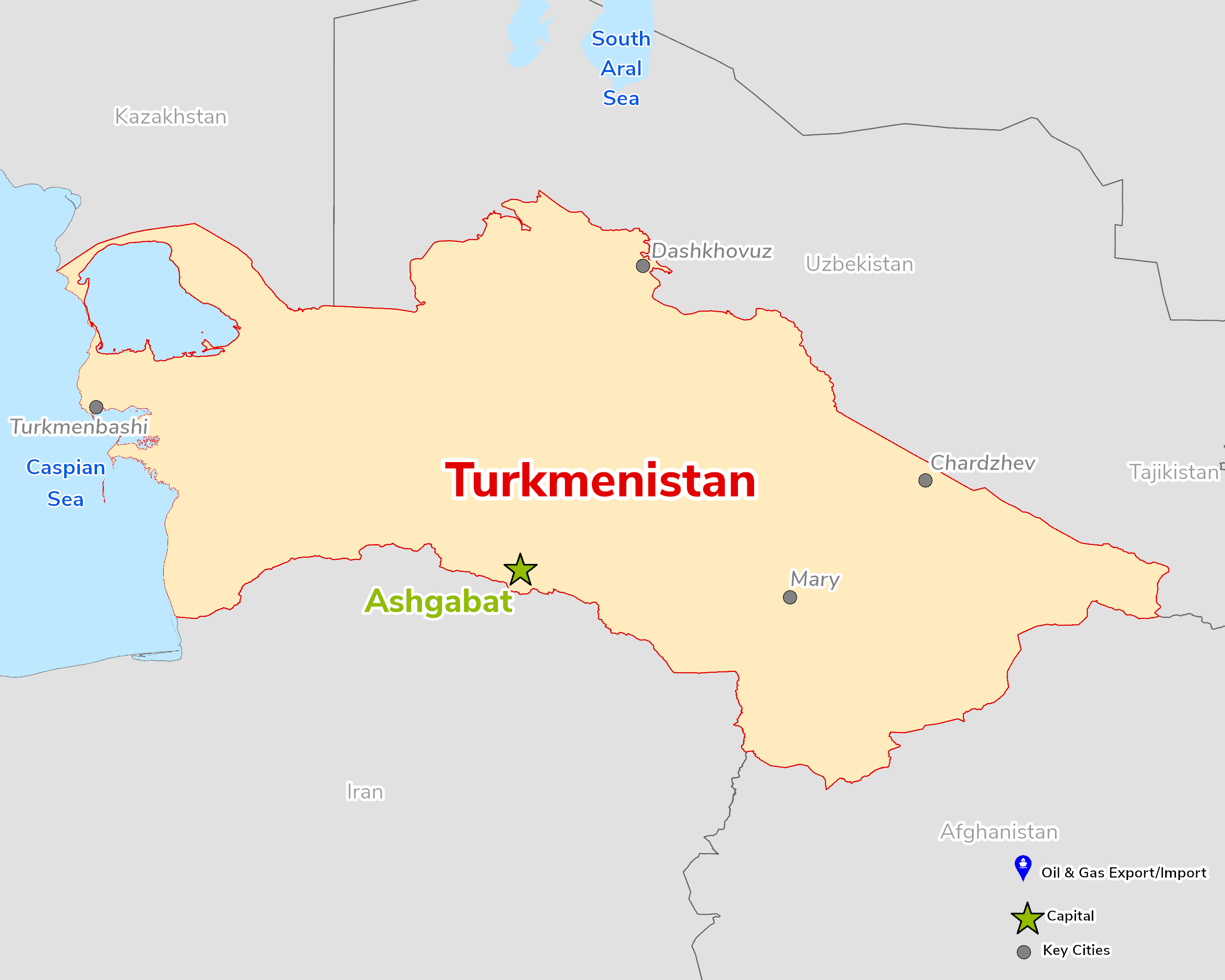 Map of Turkmenistan
