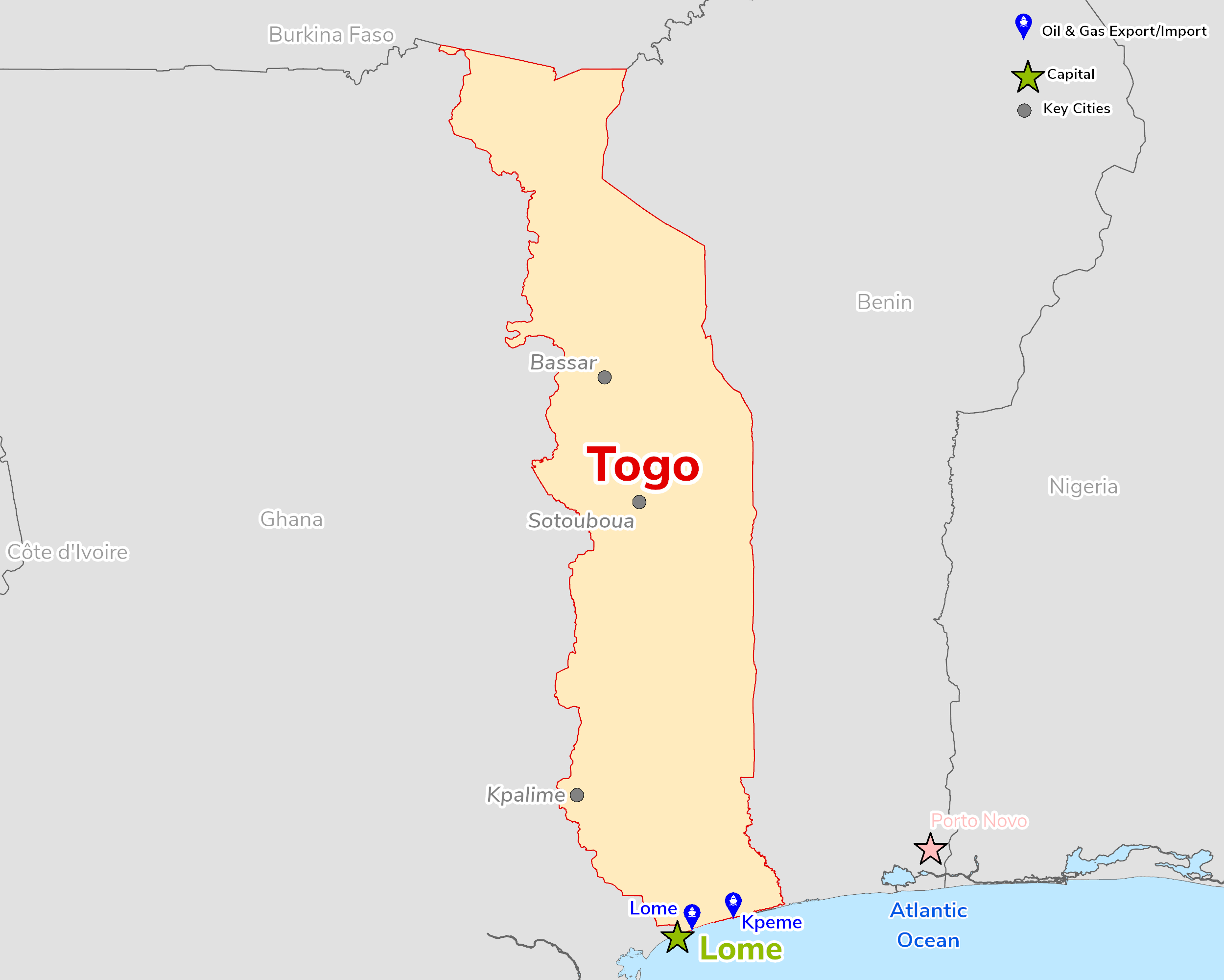 Map of Togo