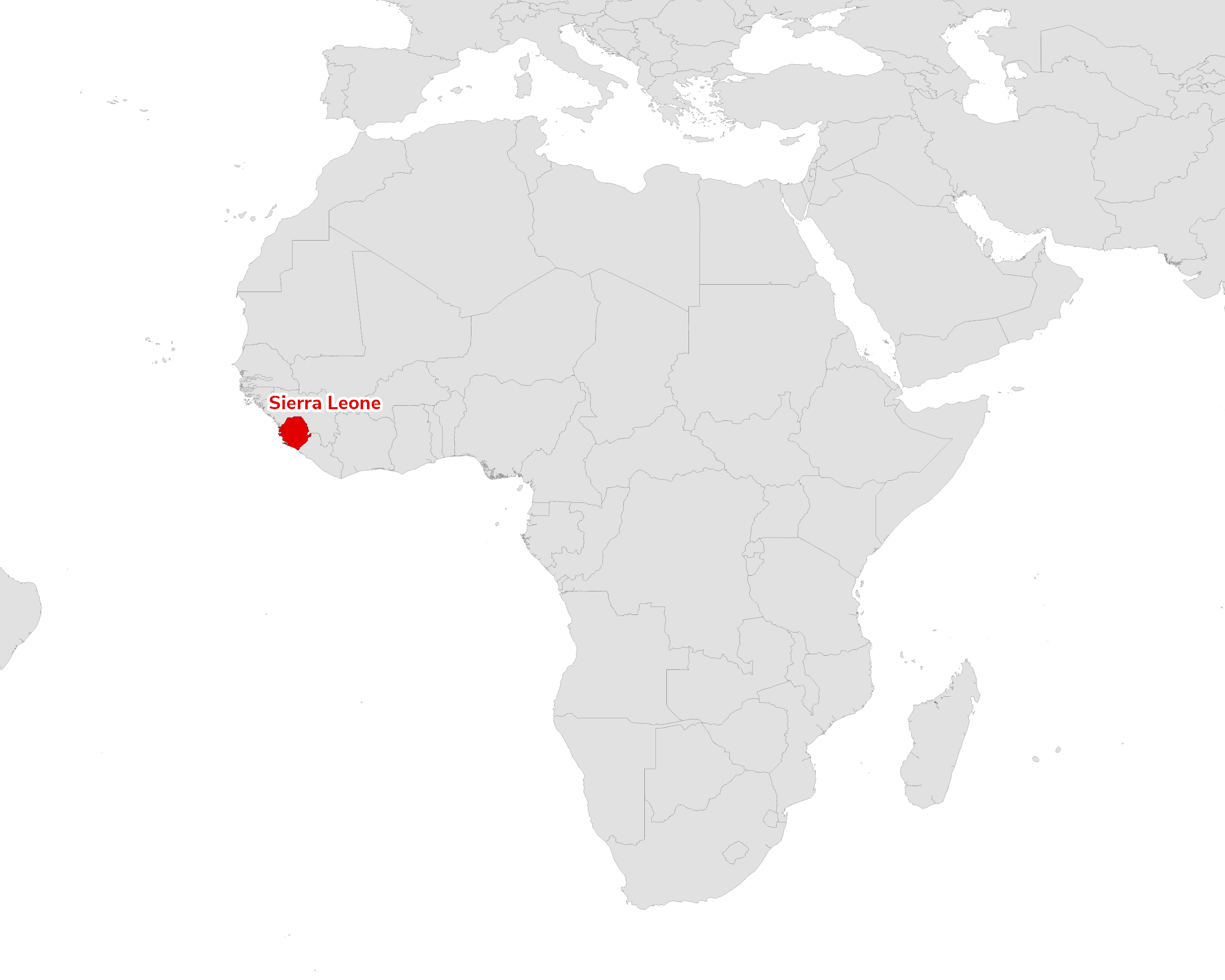 Regional map showing Sierra Leone