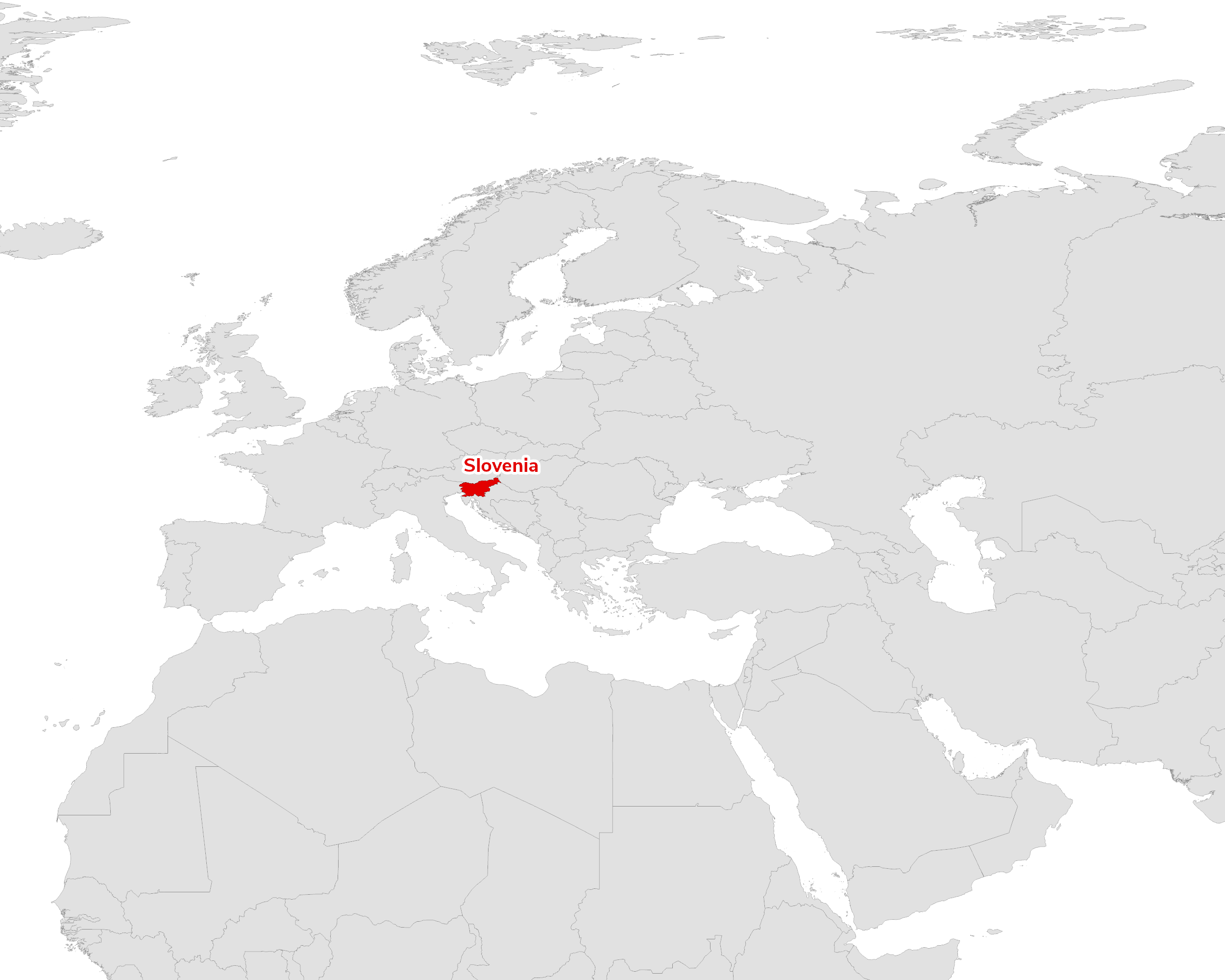 Regional map showing Slovenia