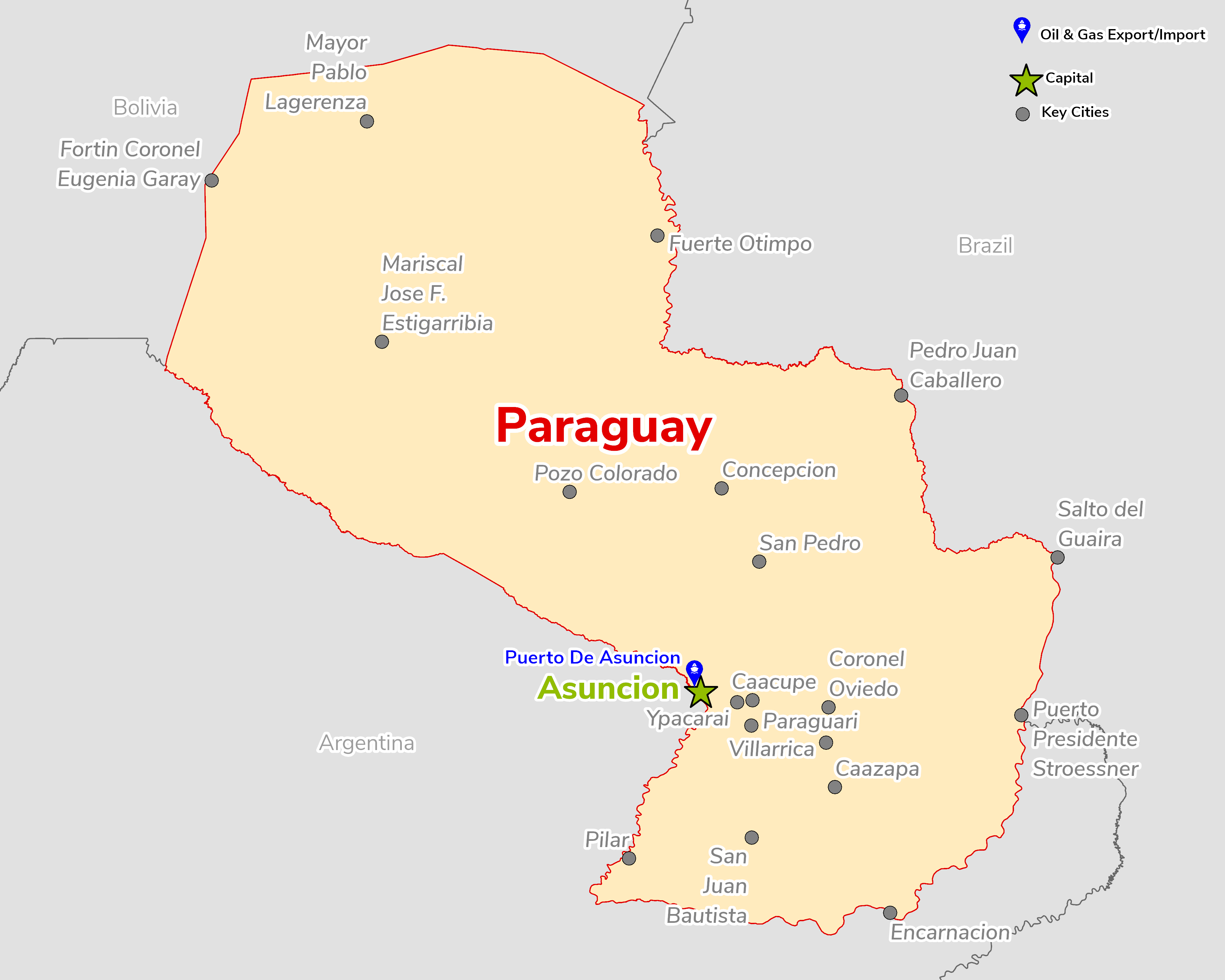 Map of Paraguay