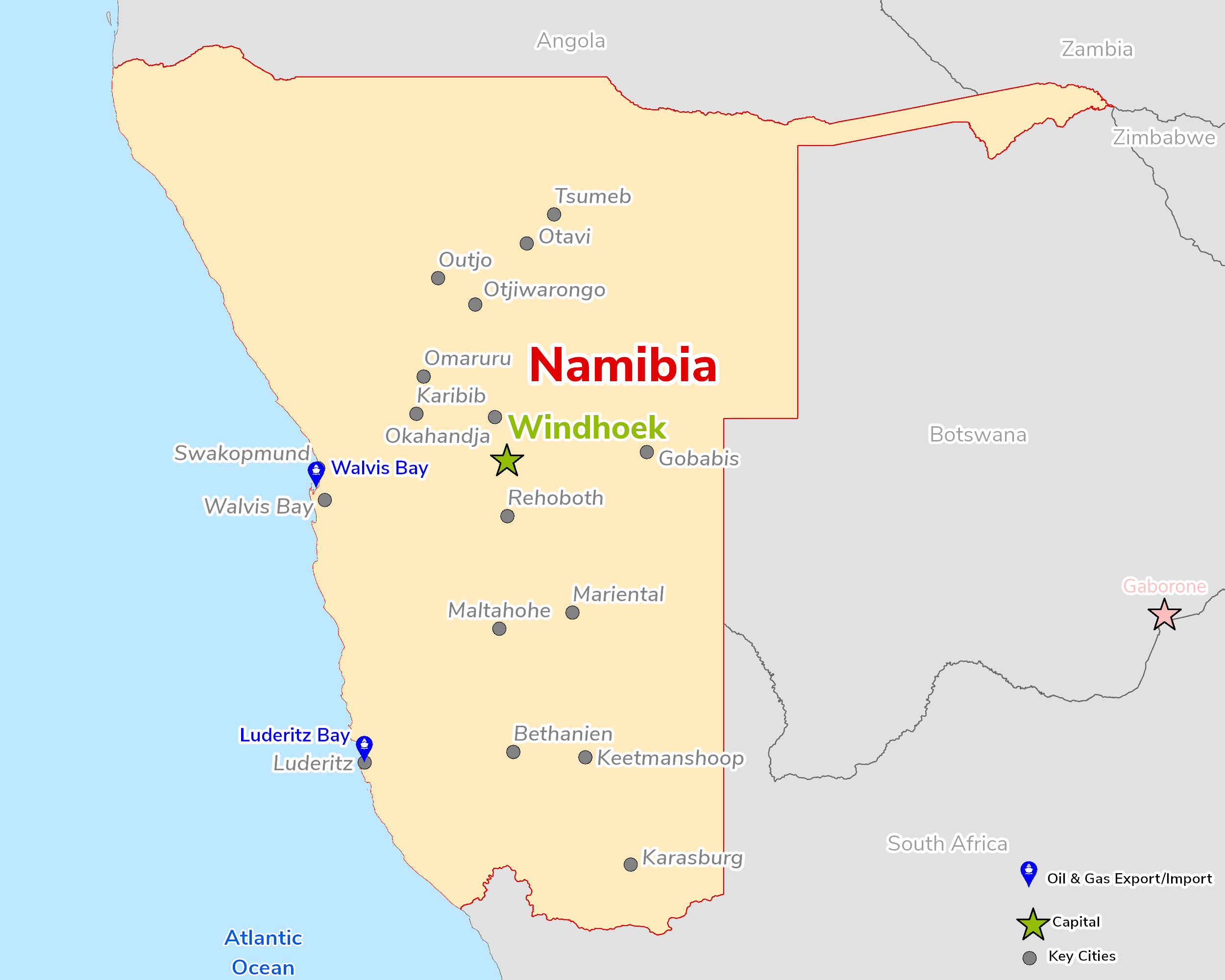 Map of Namibia
