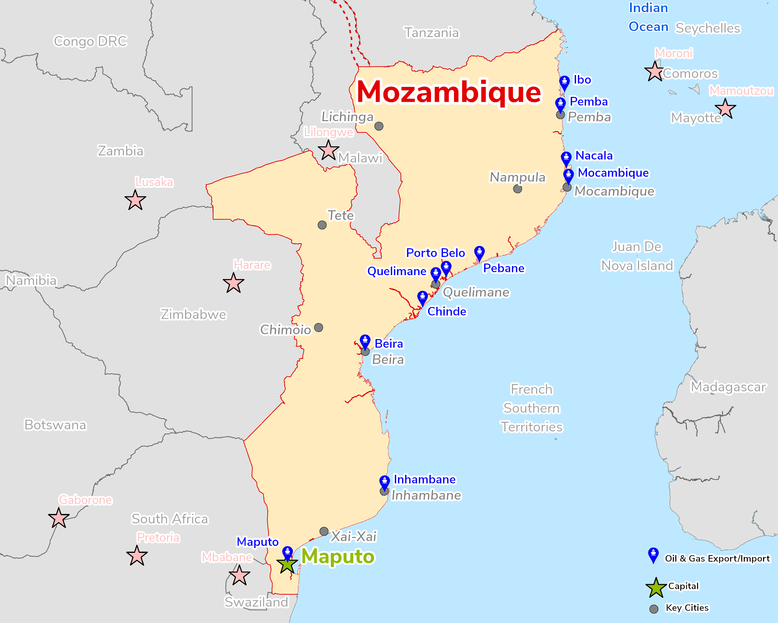 Map of Mozambique