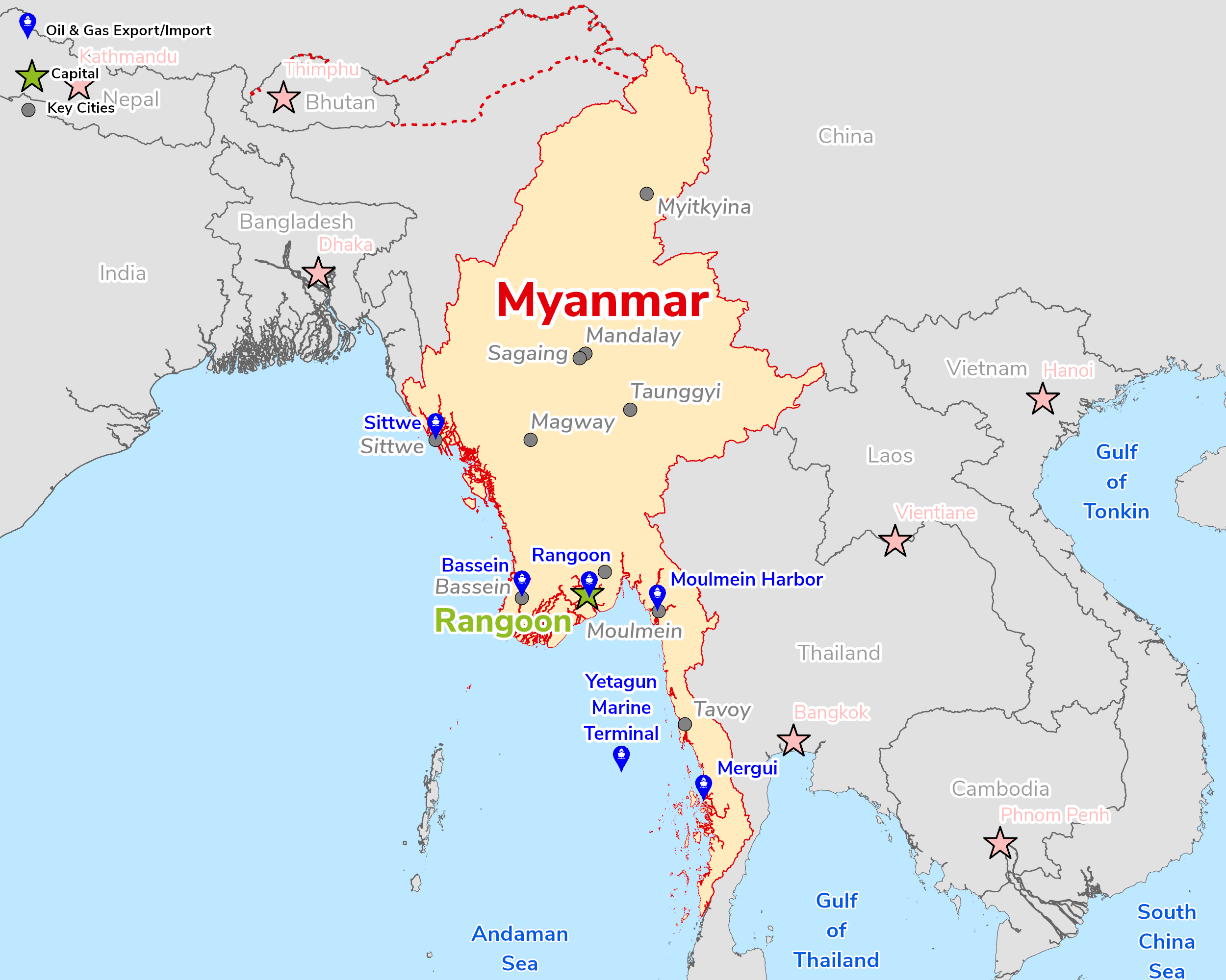Map of Myanmar