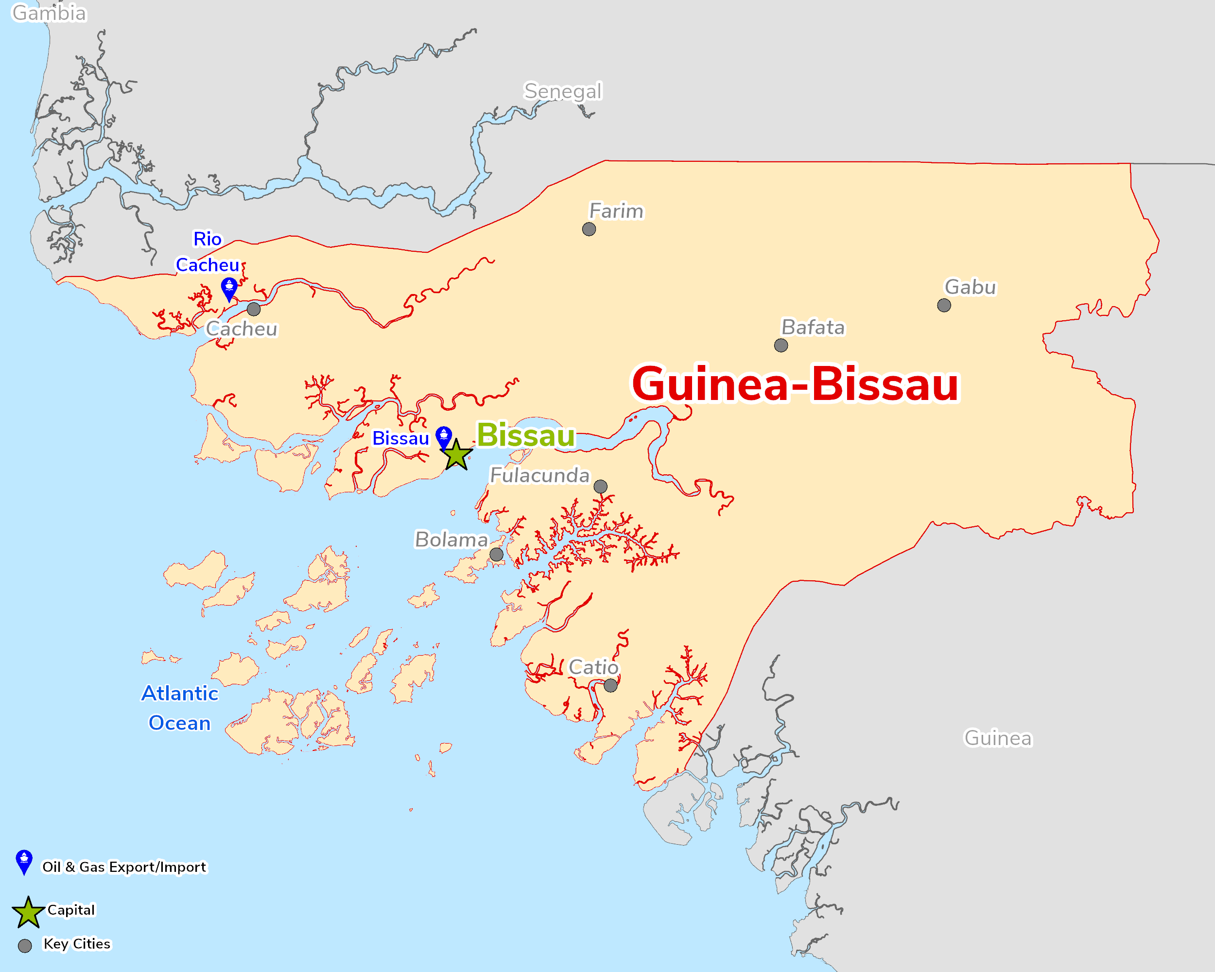 Map of Guinea-Bissau