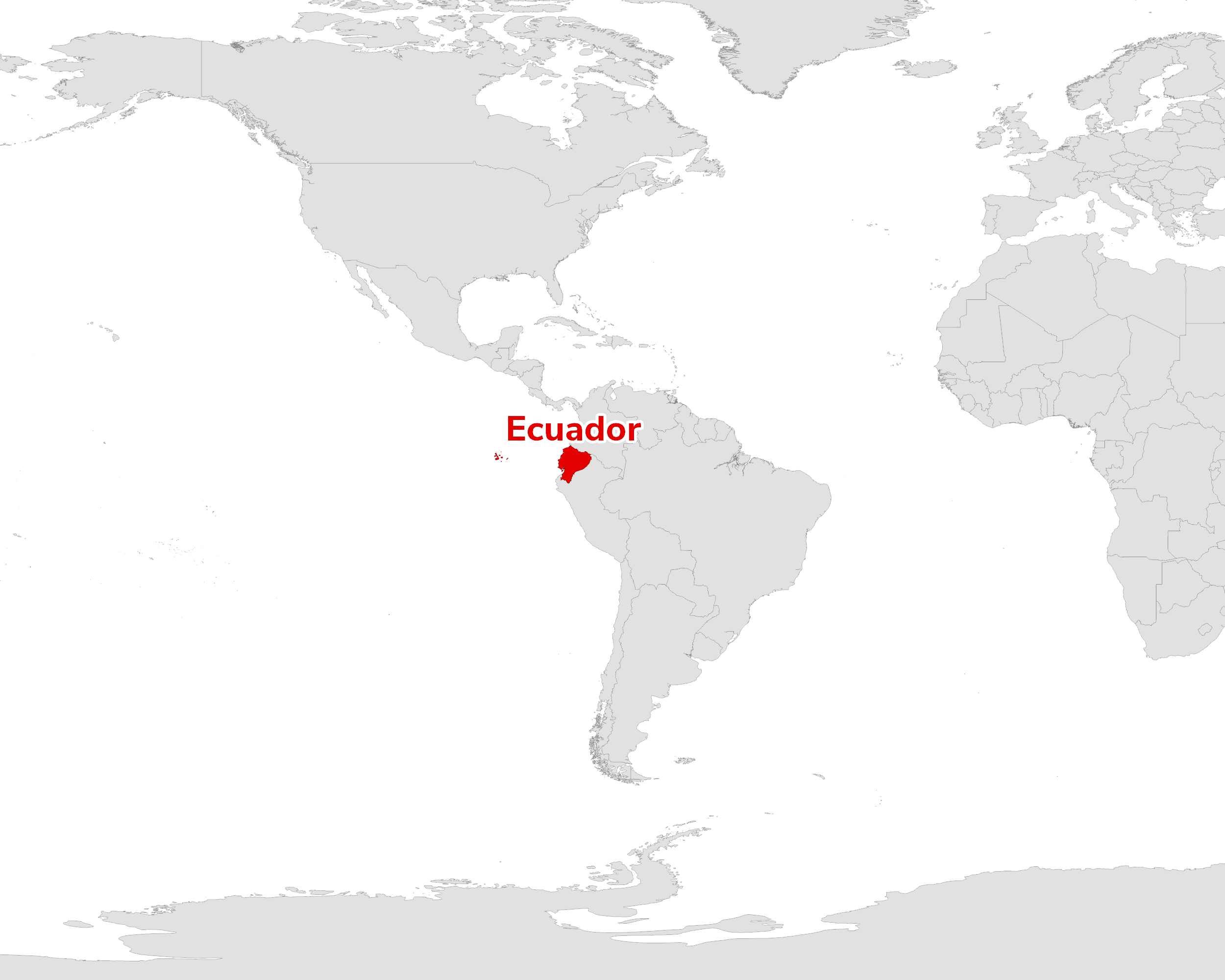 Regional map showing Ecuador