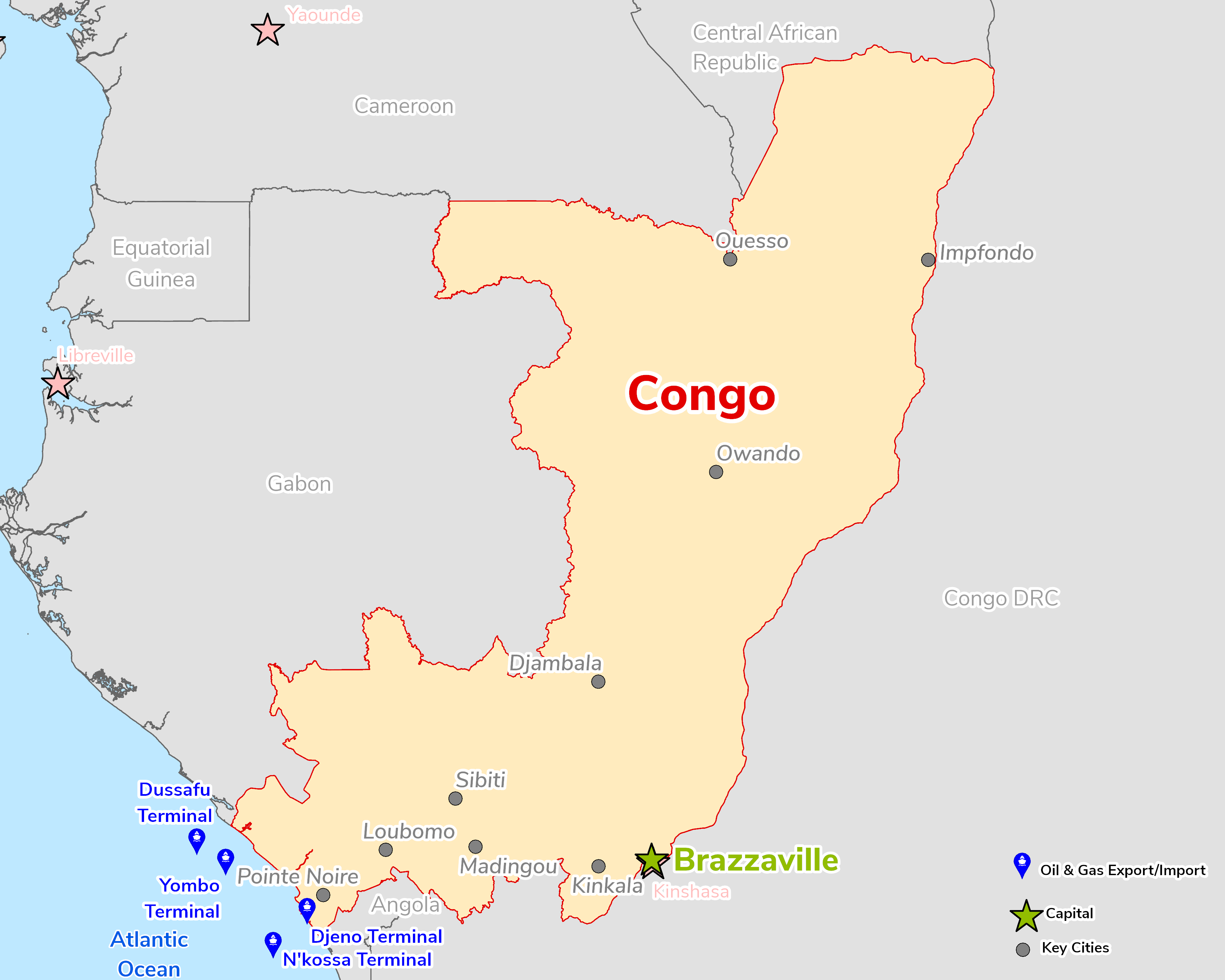 Map of Republic of Congo