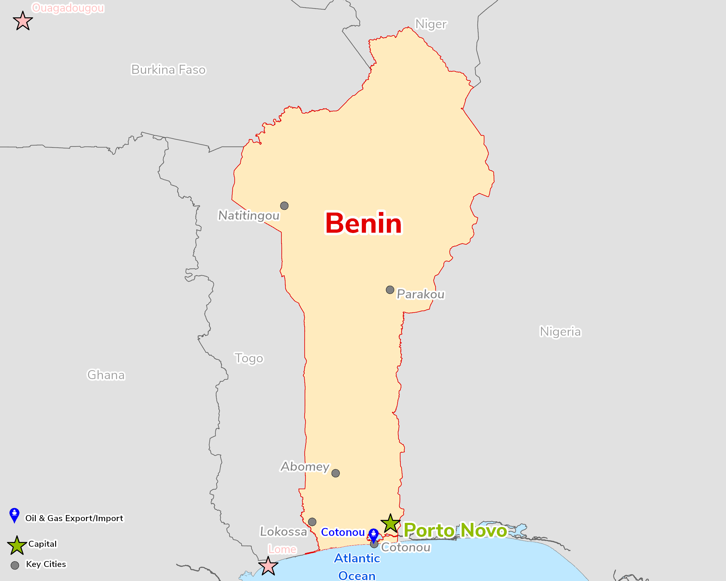 Map of Benin
