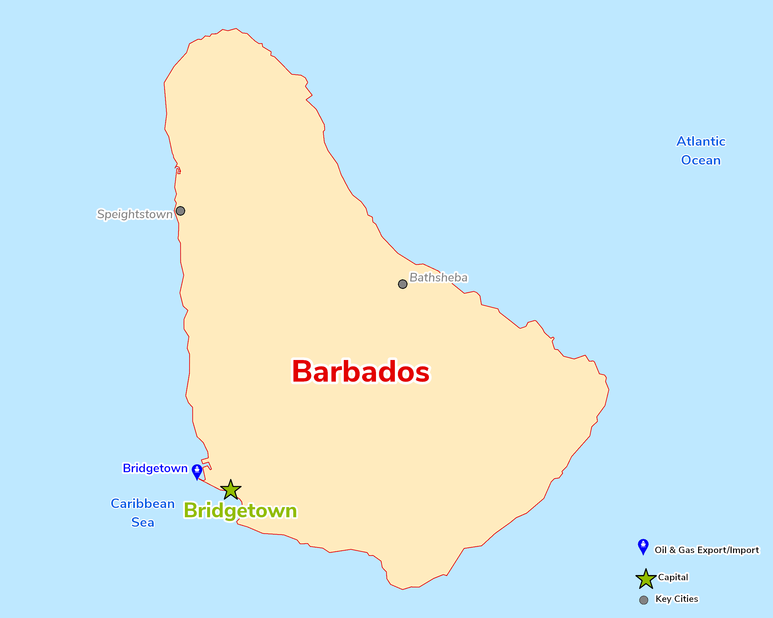 Map of Barbados
