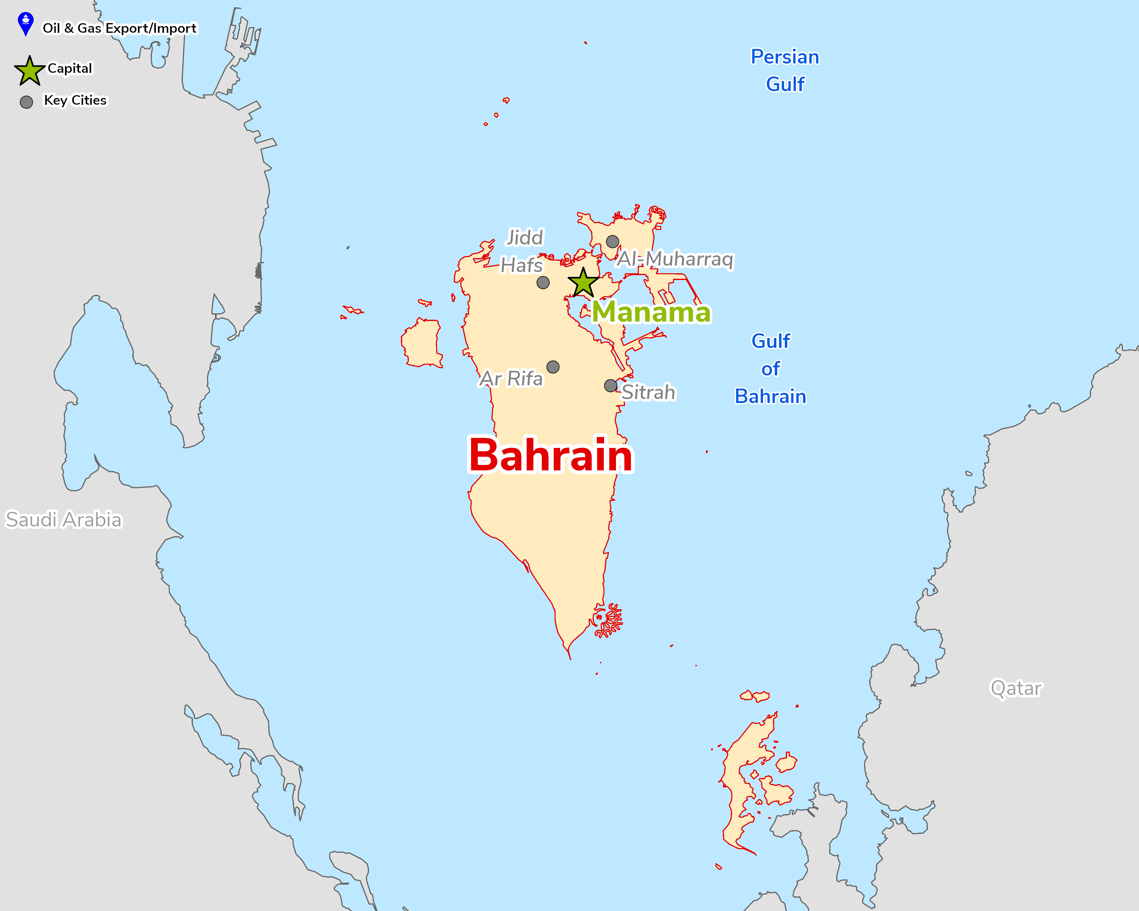 Map of Bahrain