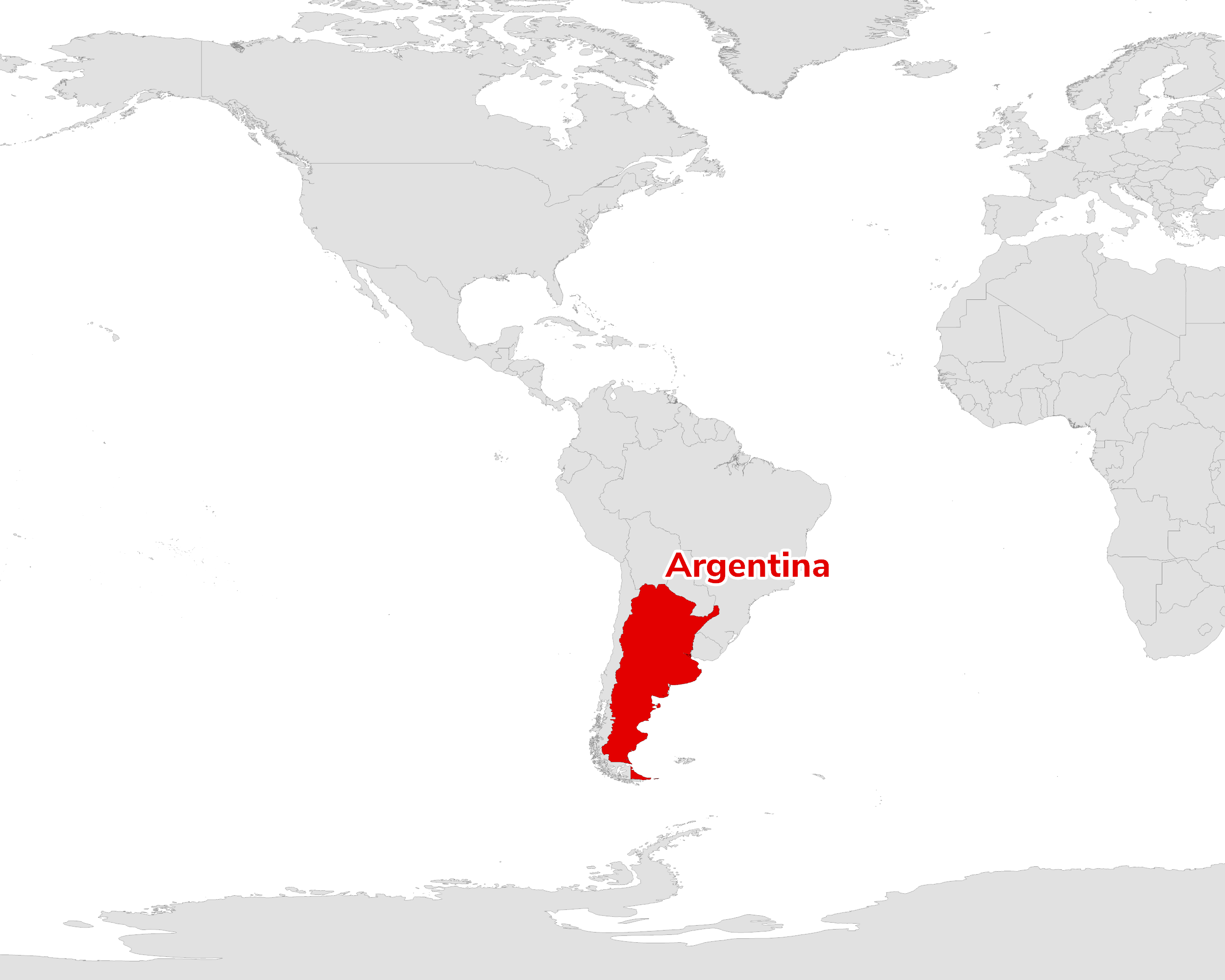 Regional map showing Argentina