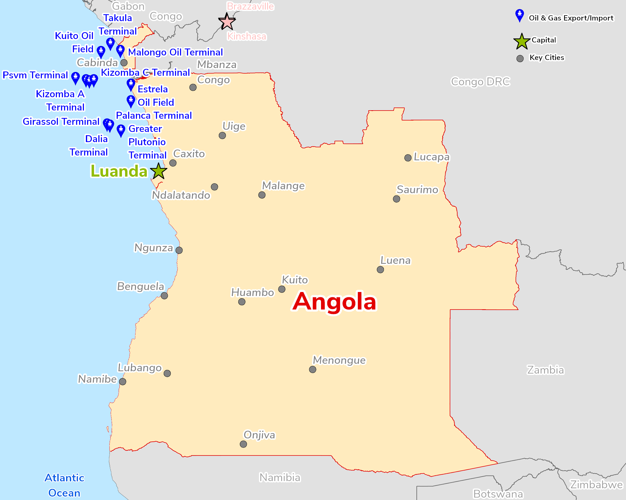 Map of Angola