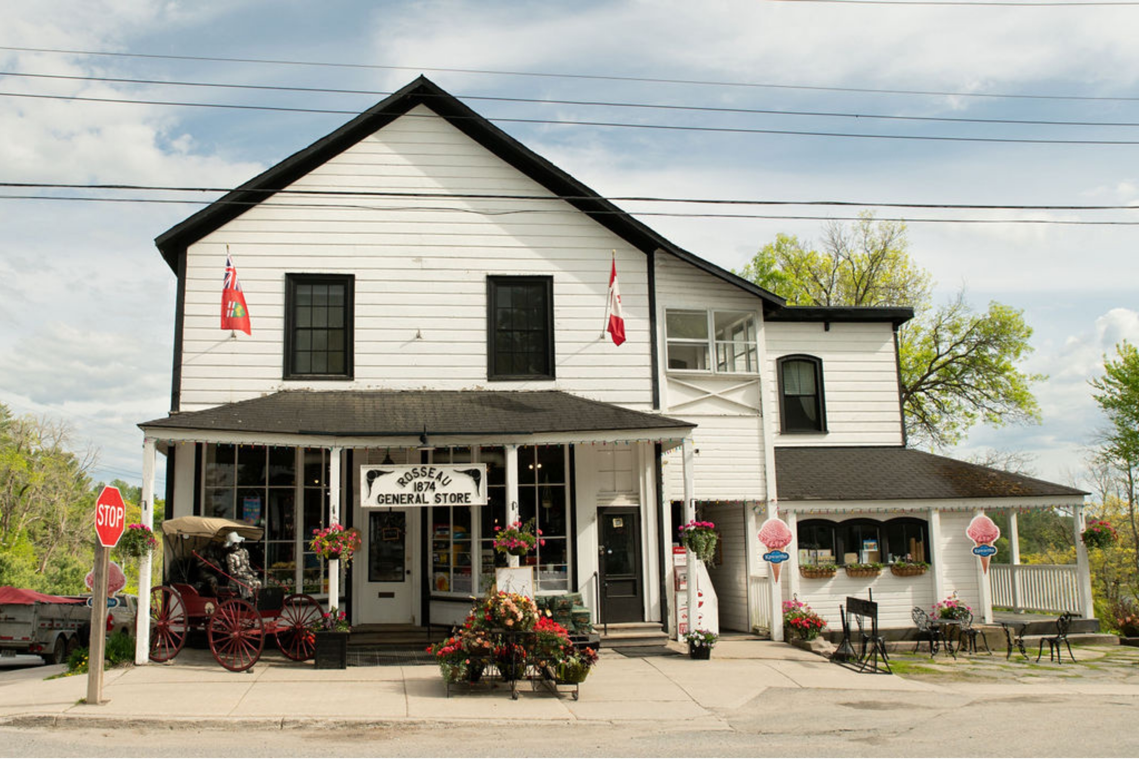 The historic Rosseau General Store is a 5 minute walk from campus.