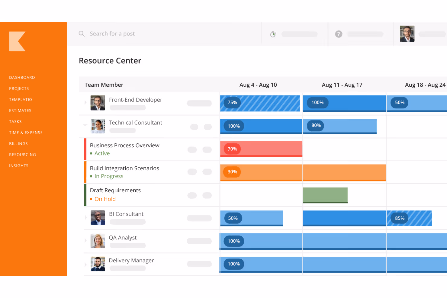 Kantata project management tool