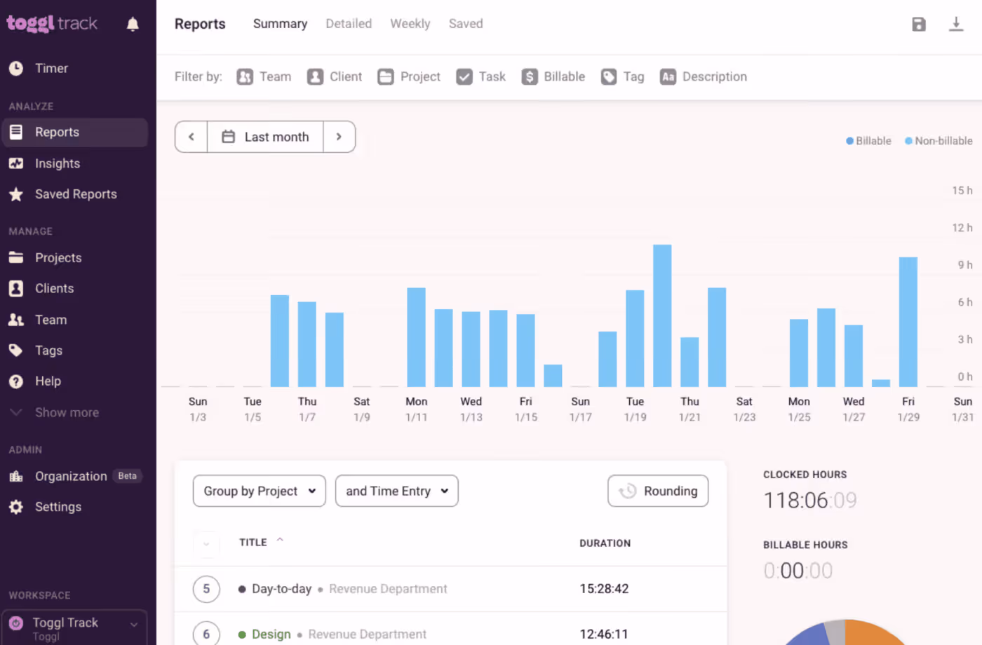 Toggl time tracking tool