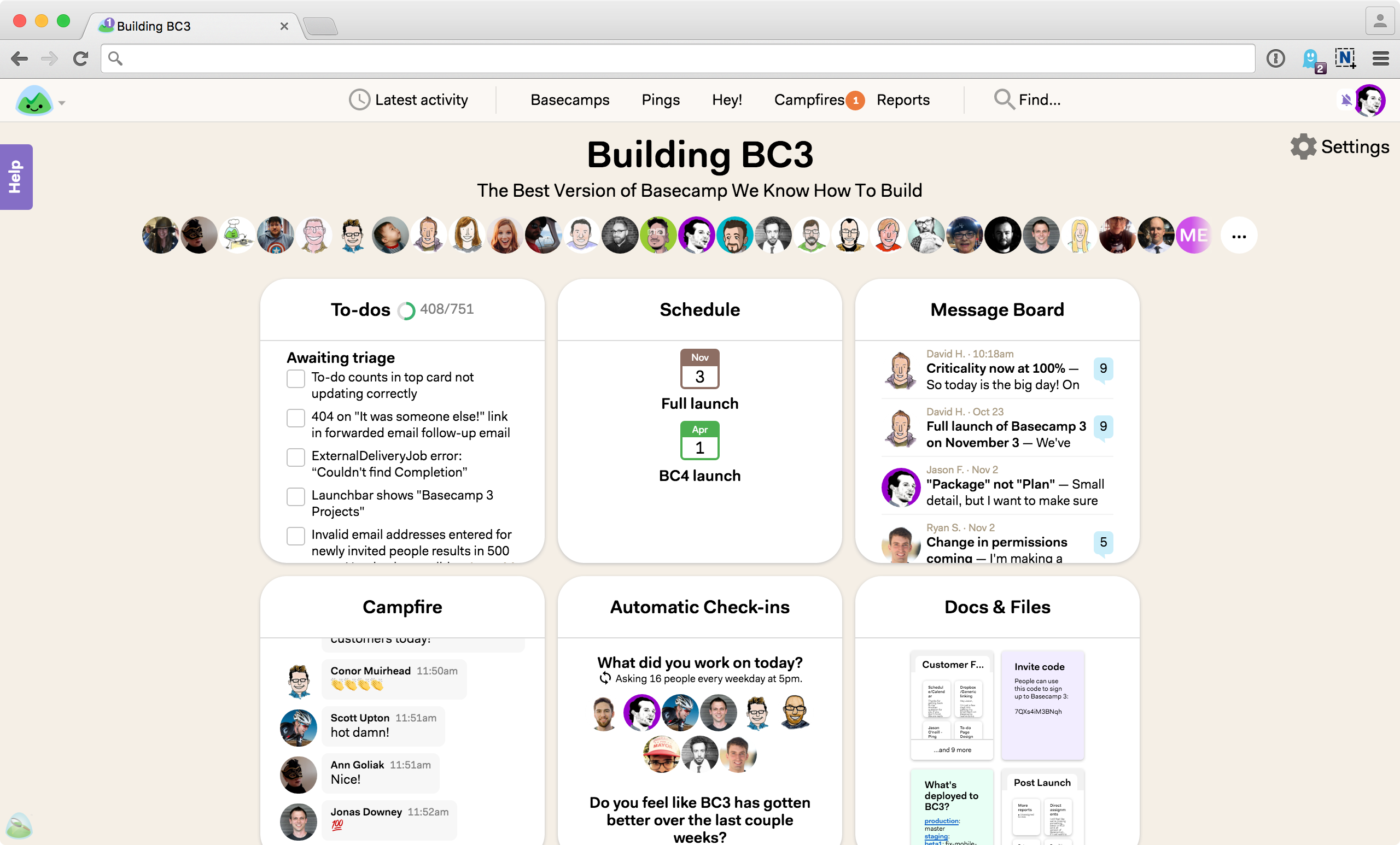 Basecamp project management tool
