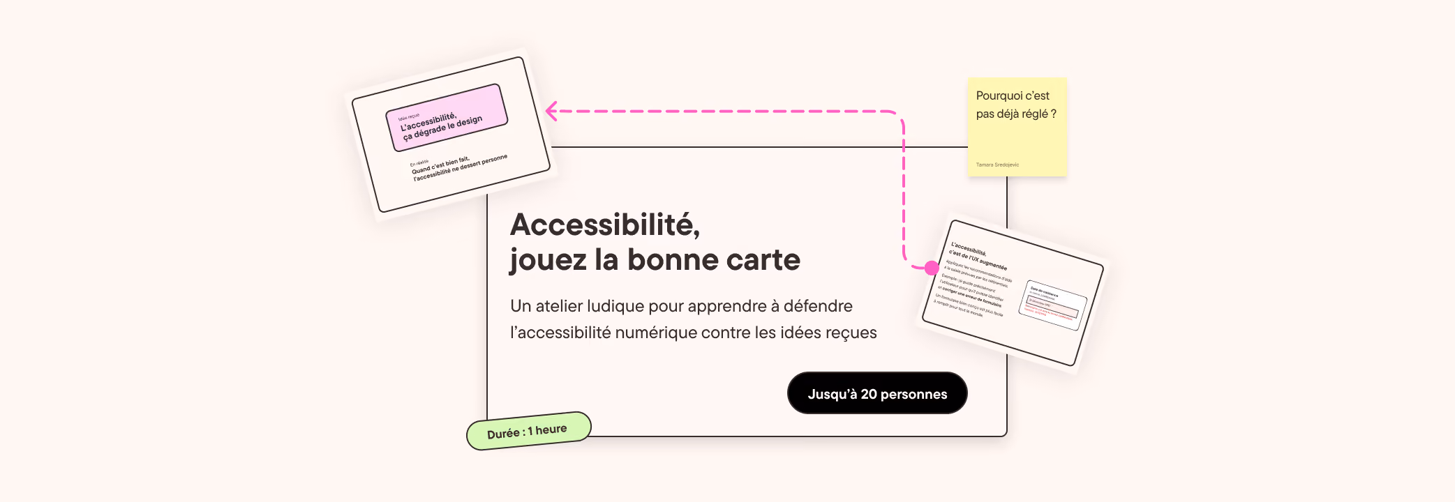 A hands-on workshop to learn how to debunk the myths around digital accessibility. Up to 20 people. Max: 1h. Which excuse have you heard before?
