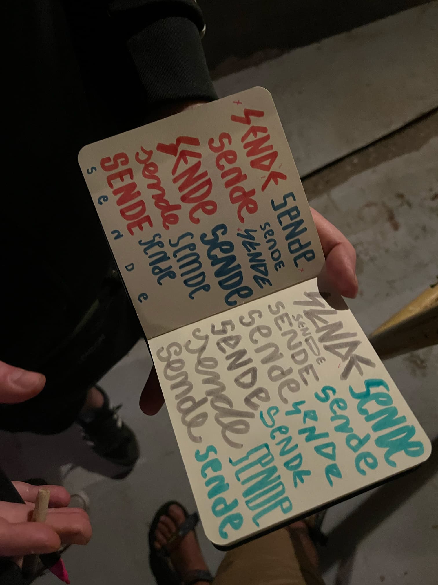 Trying letters in the notebook