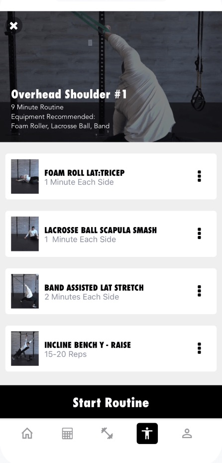 A mobility routine in the Fitness Culture app