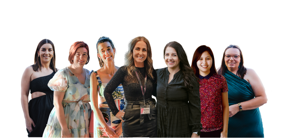 Ladies with tradies team, Kate, Donna, Megs, Teresa, Shani, Candice, Andrea