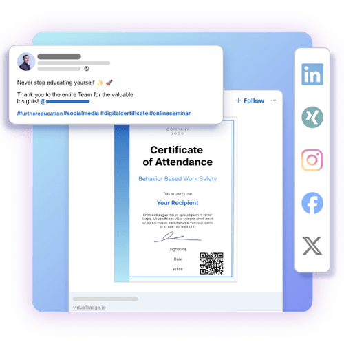 Digital certificates being shared on social media