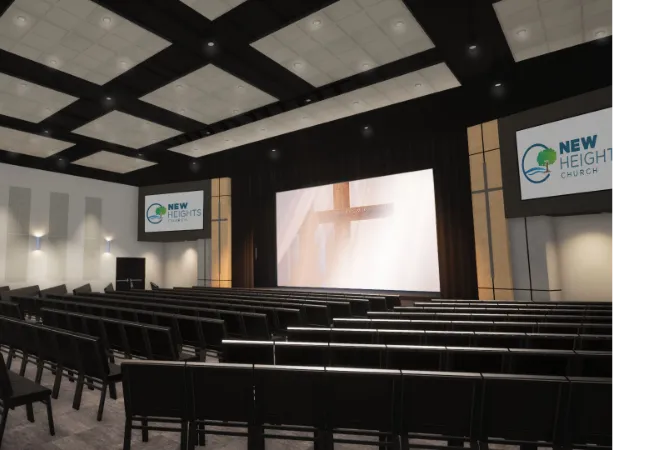 New Heights church's new building interior