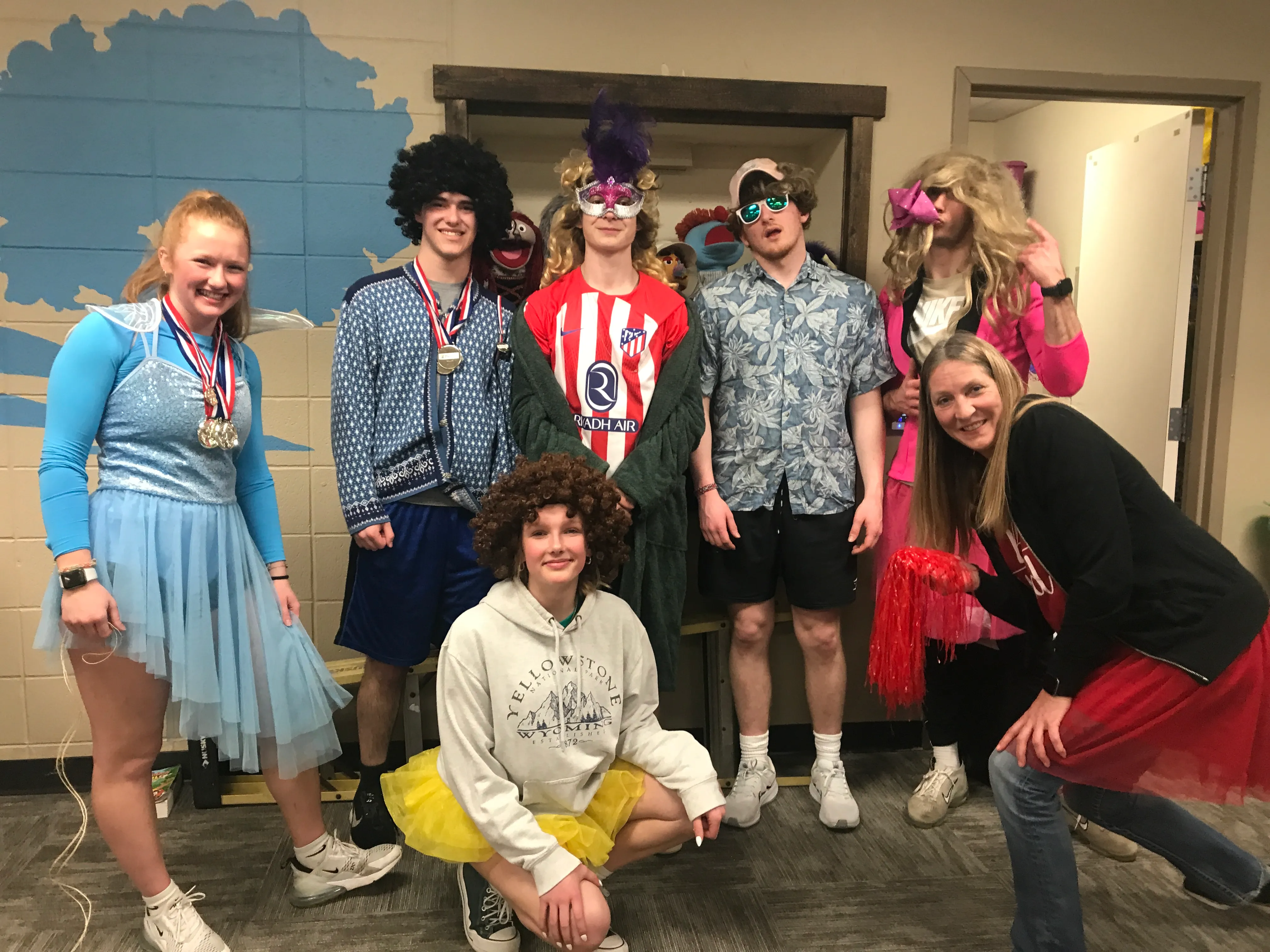 Youth group members at New Heights Church show off their creative skills in a photo