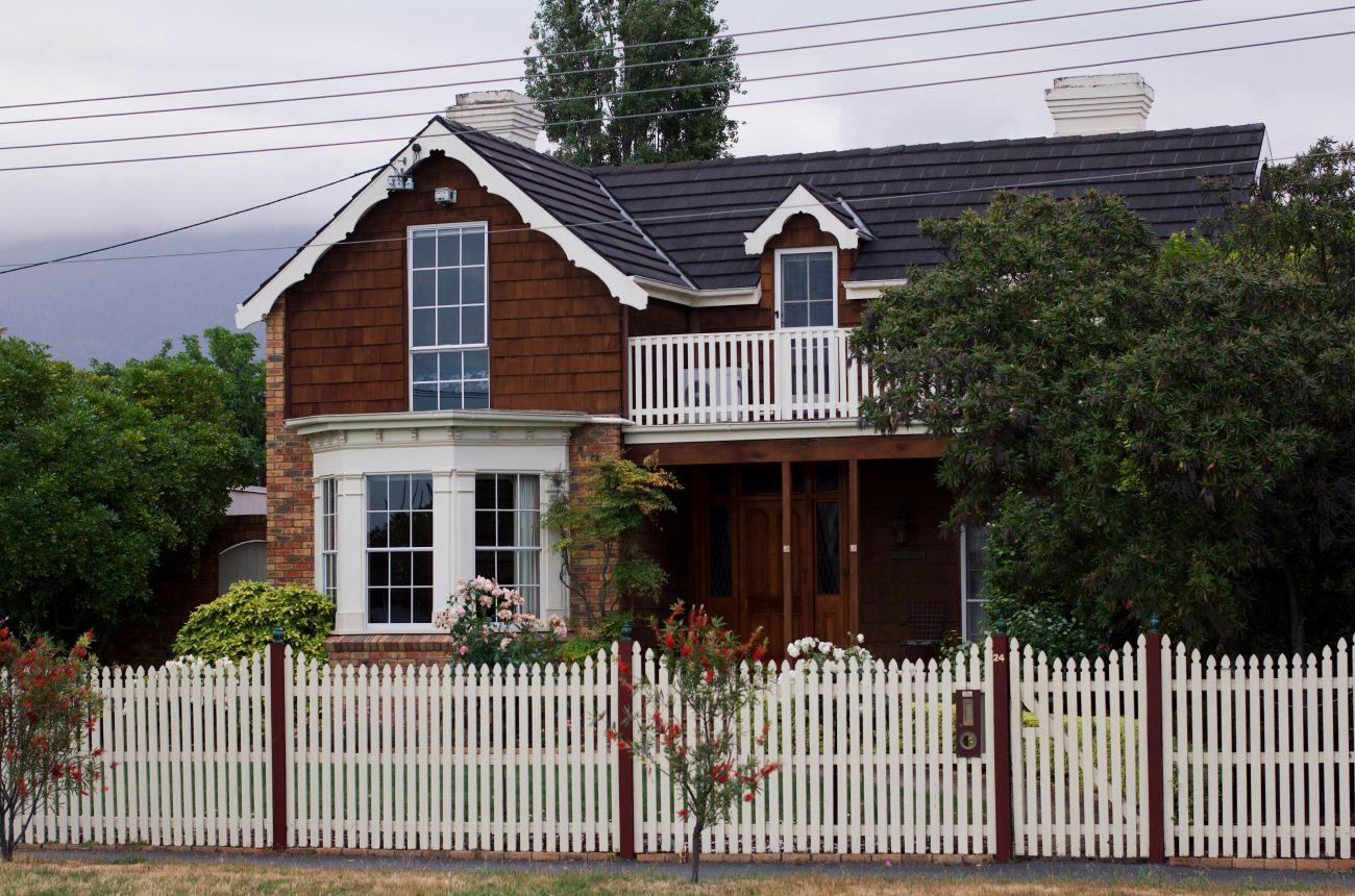 house with a street