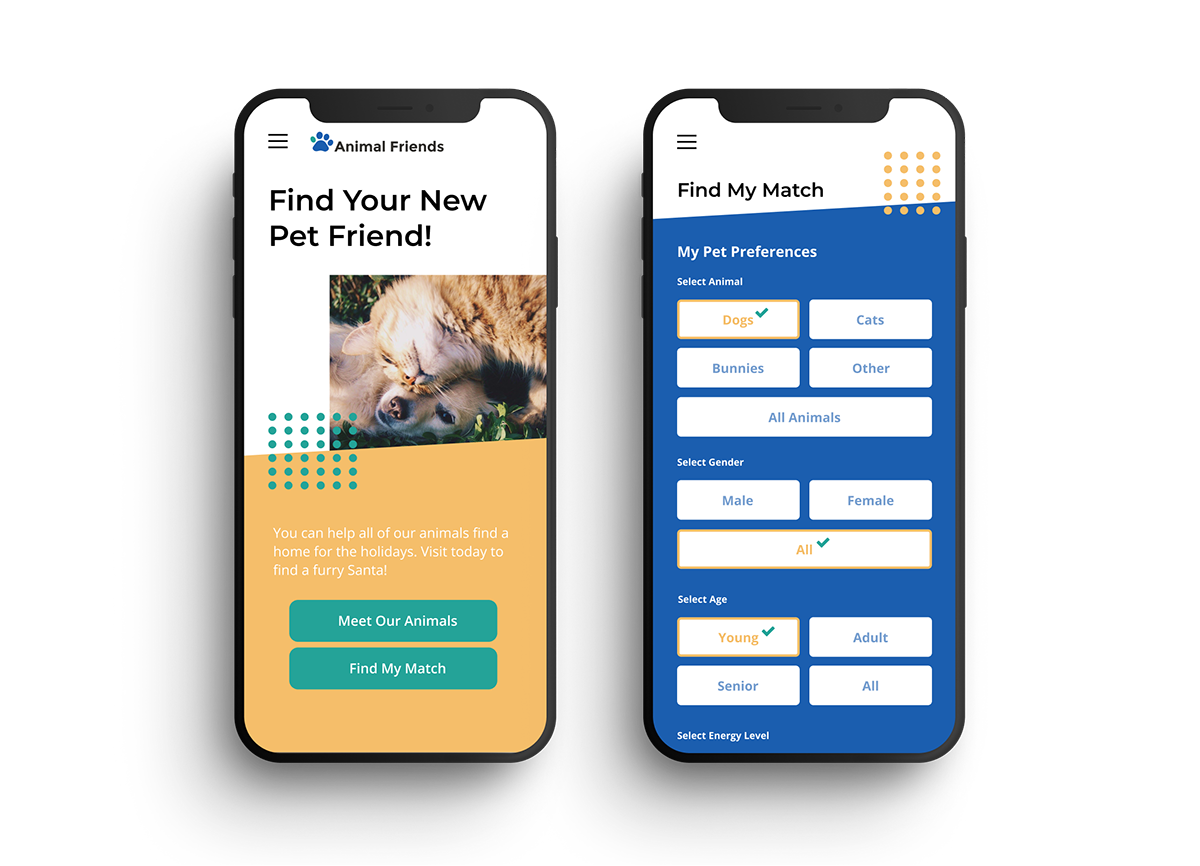 A mobile phone app user interface