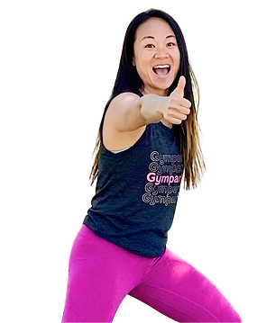 Woman giving a thumbs up during a workout