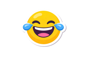 Laughing face emoji sticker