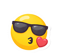 Sunglasses kiss emoji sticker