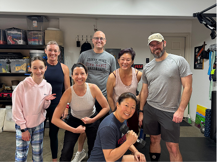 Gymparty members gathered together after a class