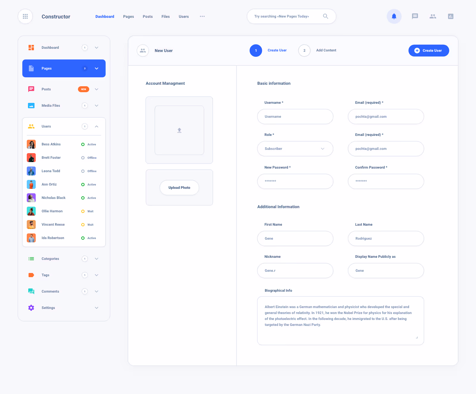 List Task Board Dashboard