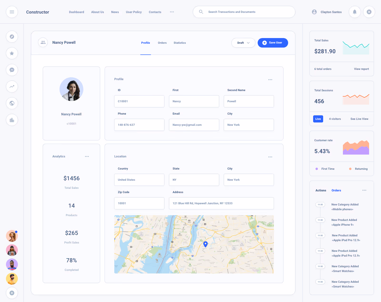List Task Board Dashboard