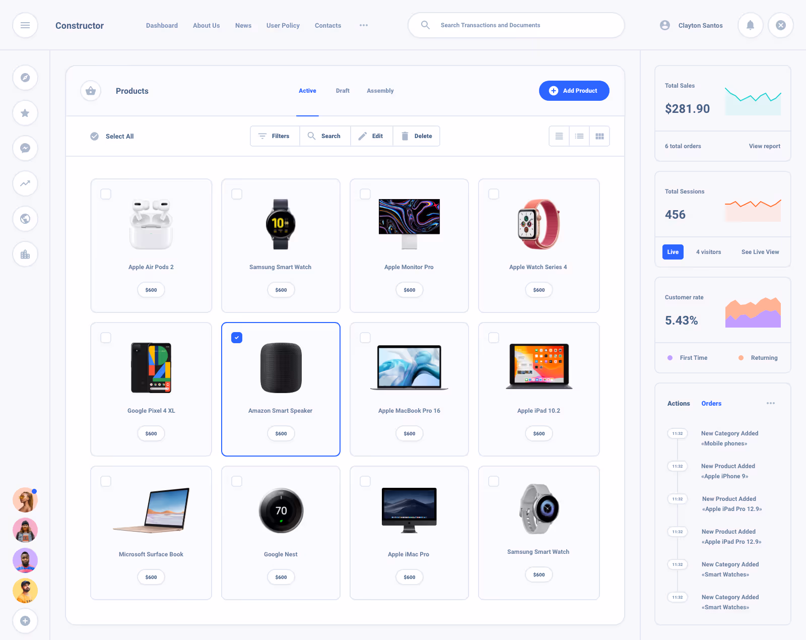 List Task Board Dashboard