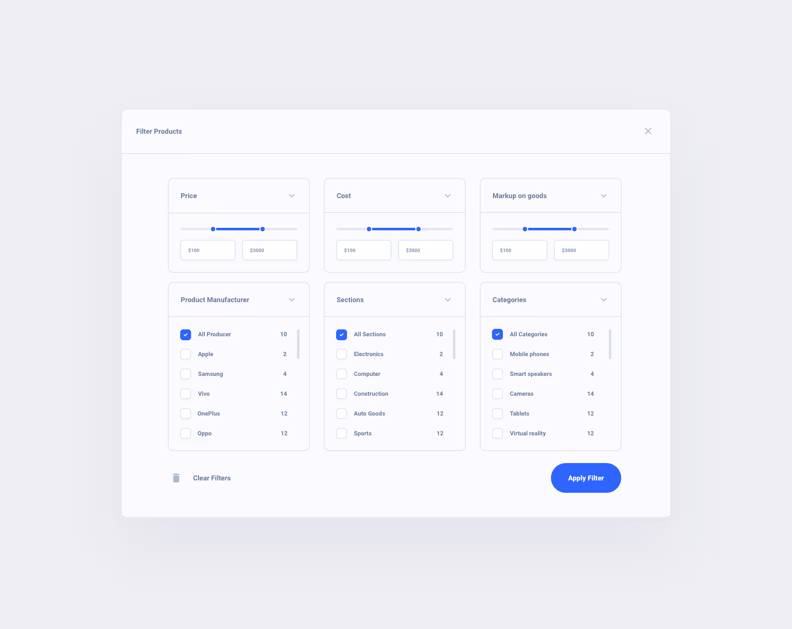 List Task Board Dashboard