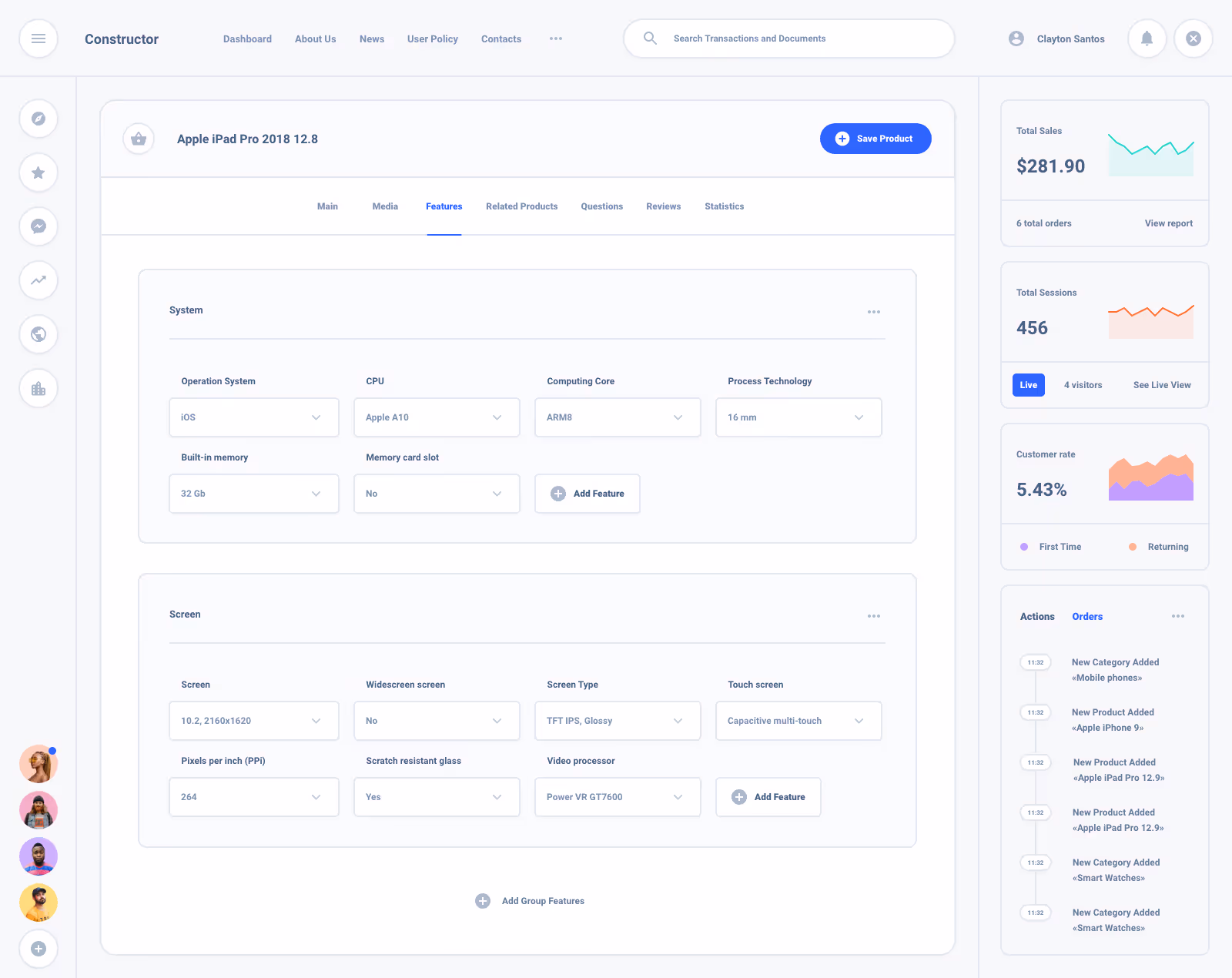 List Task Board Dashboard