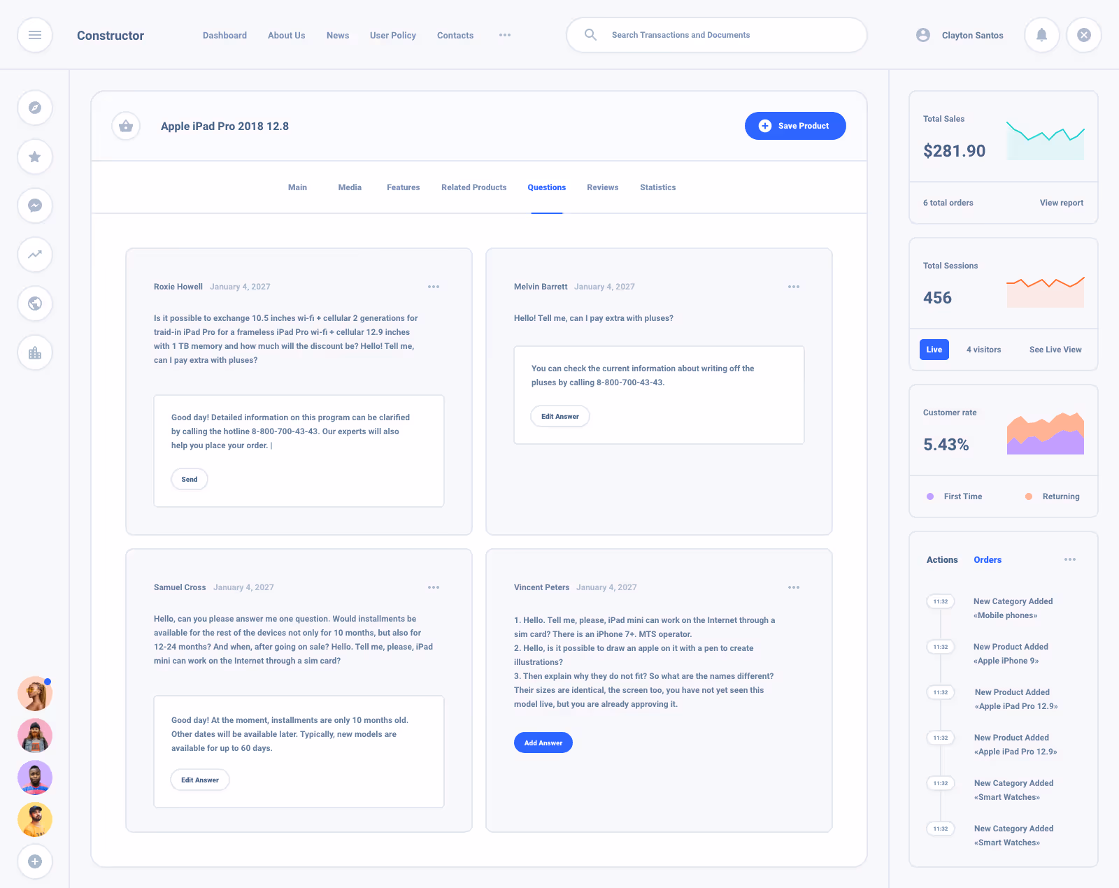 List Task Board Dashboard