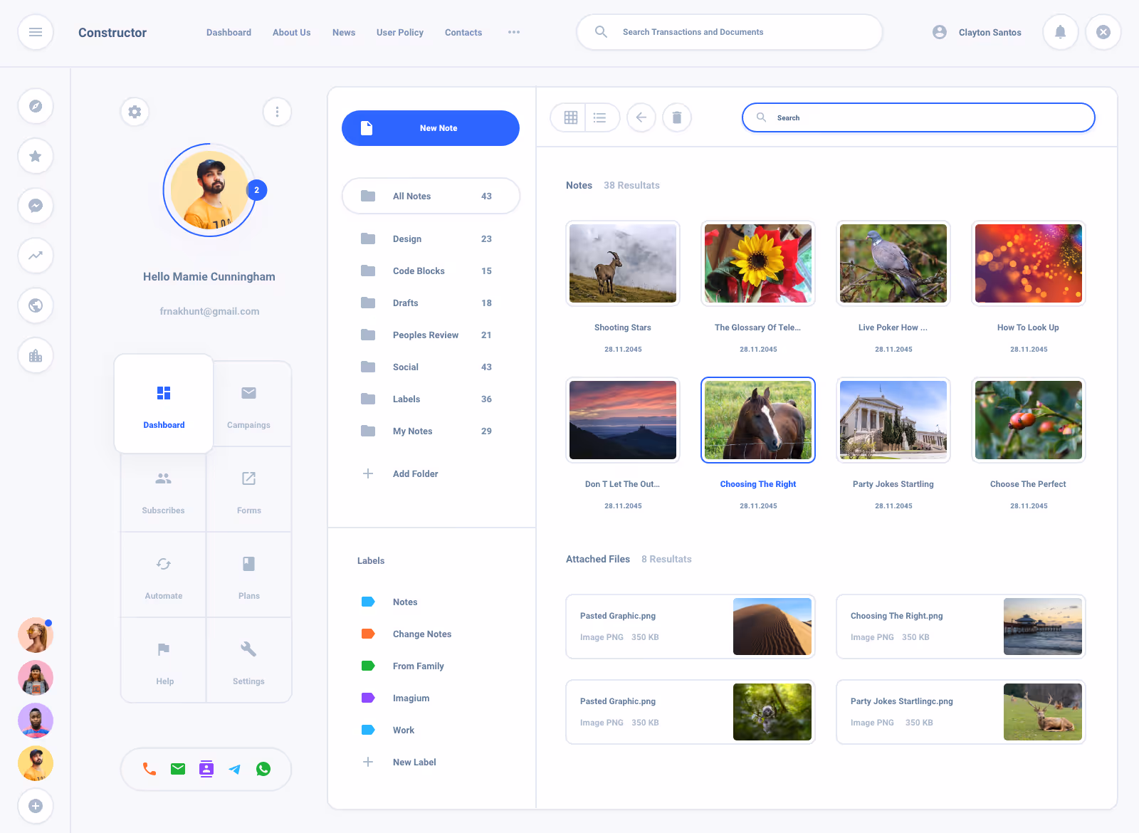 List Task Board Dashboard