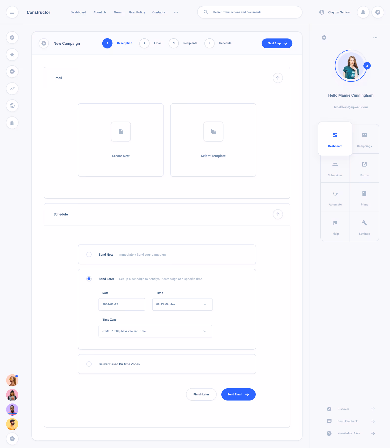 List Task Board Dashboard