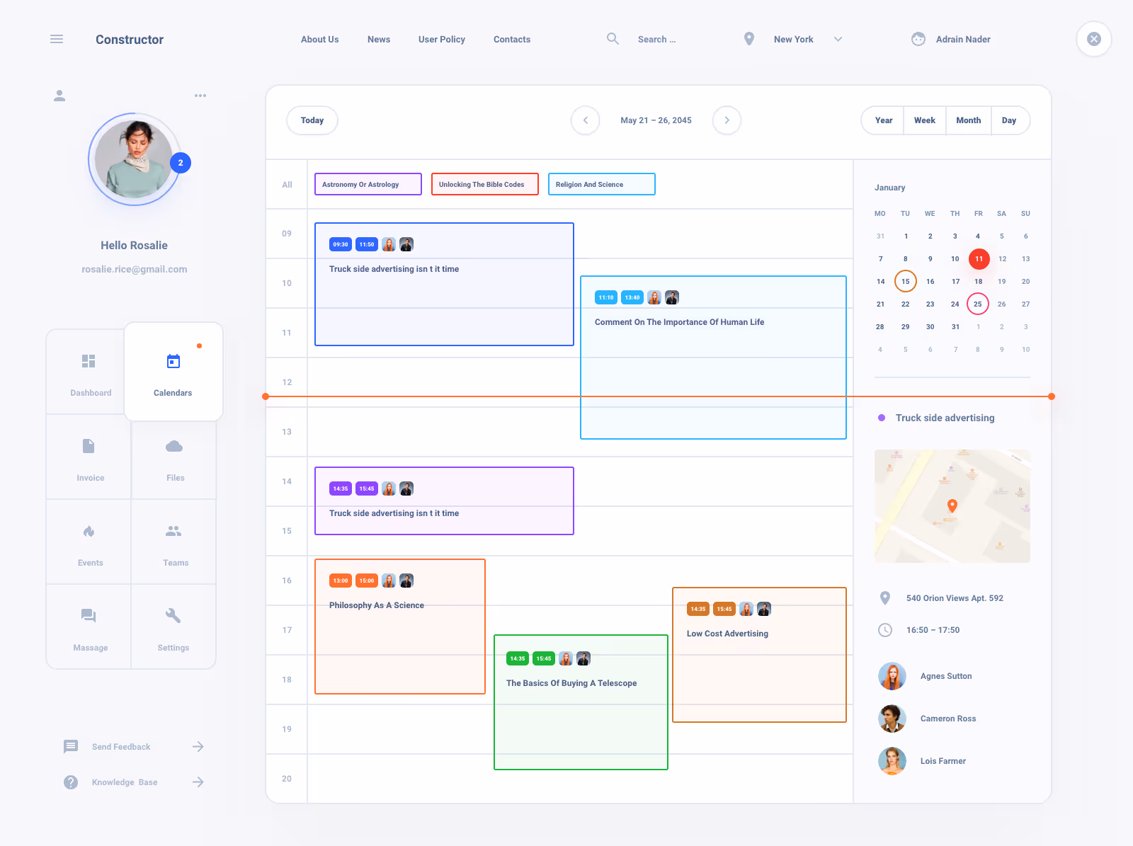 List Task Board Dashboard