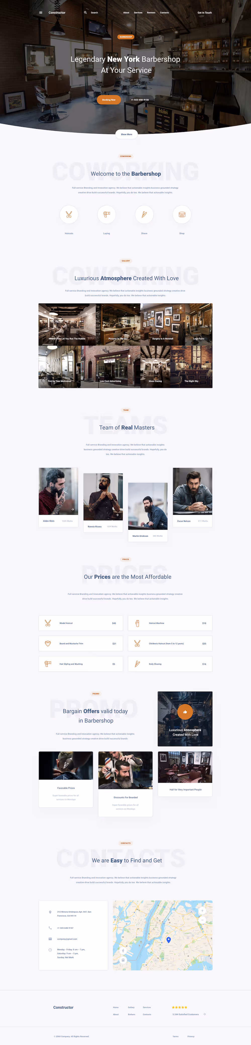 Barbershop Template Ui Kit for Sketch, Figma and Adobe XD