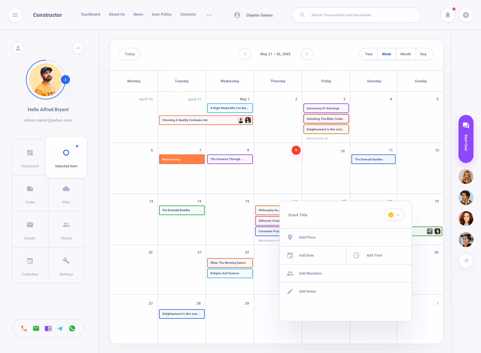 List Task Board Dashboard