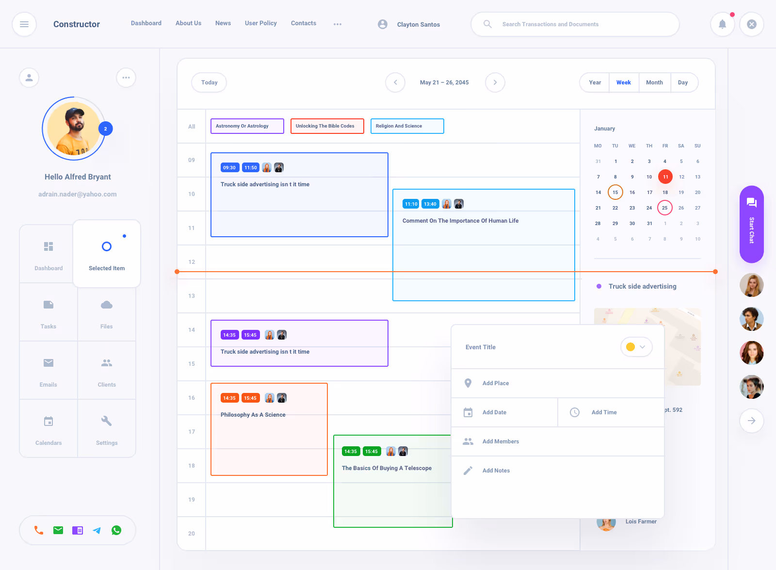 List Task Board Dashboard