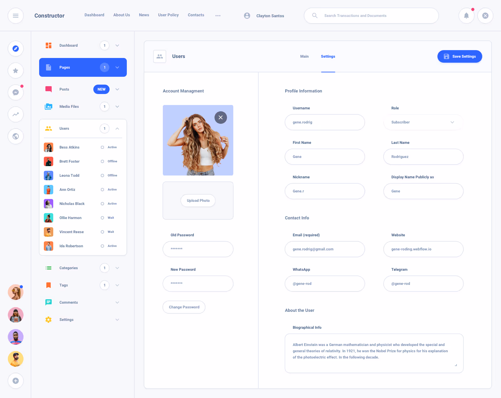 List Task Board Dashboard