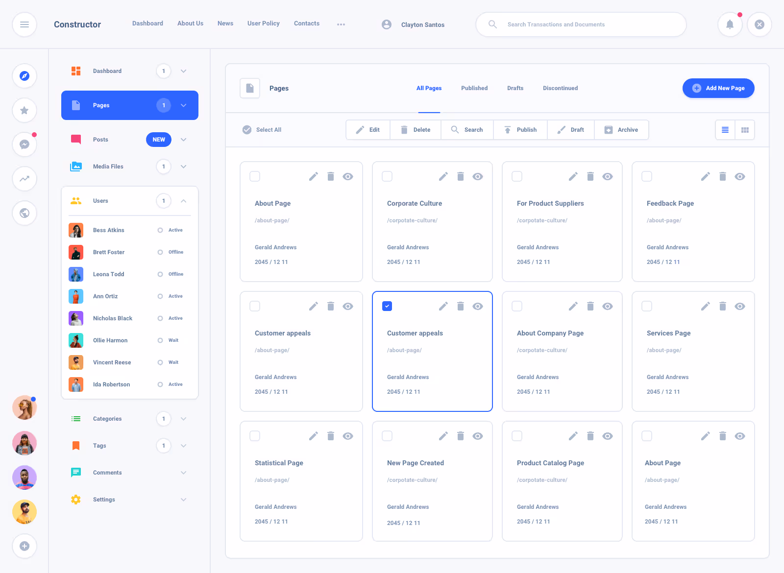 List Task Board Dashboard