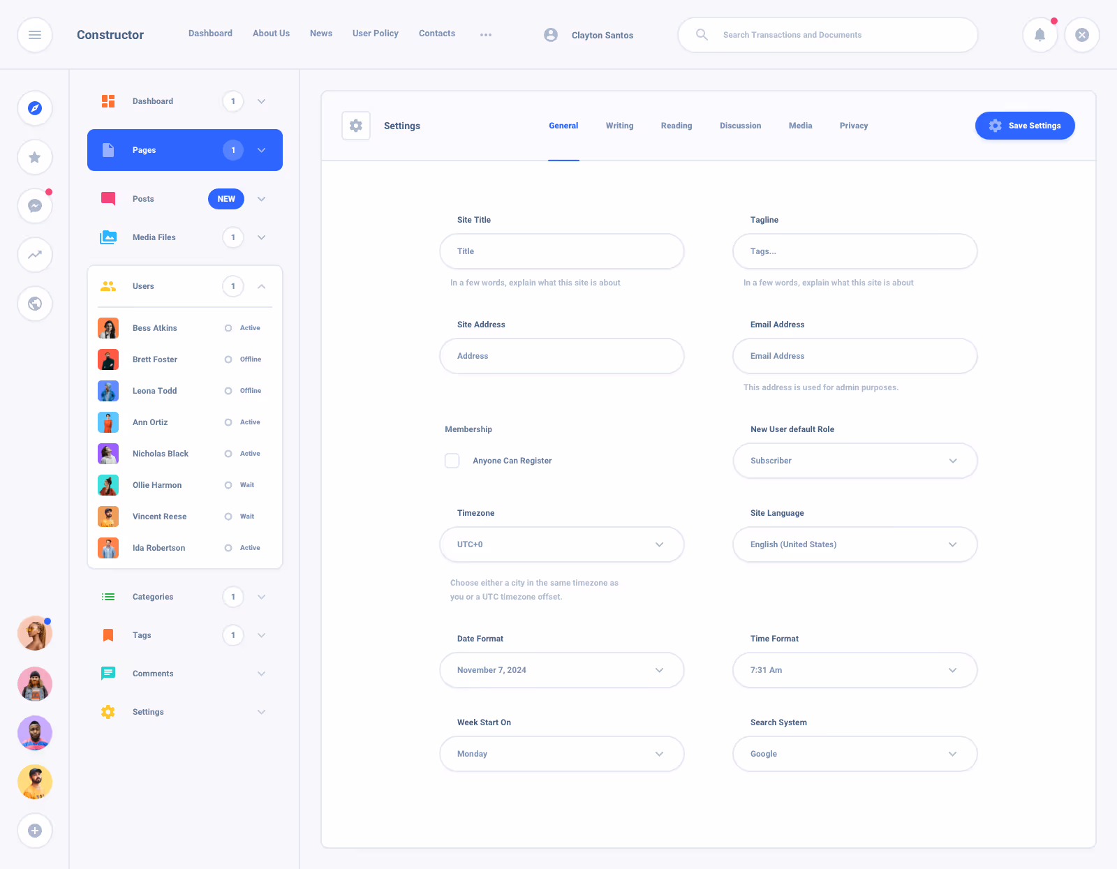 List Task Board Dashboard